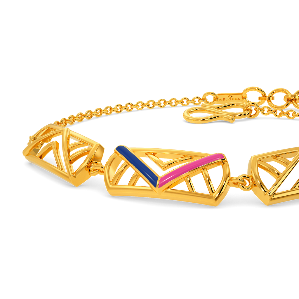 Pink Edged Gold Bracelets