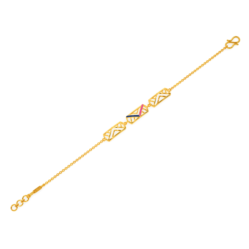 Pink Edged Gold Bracelets