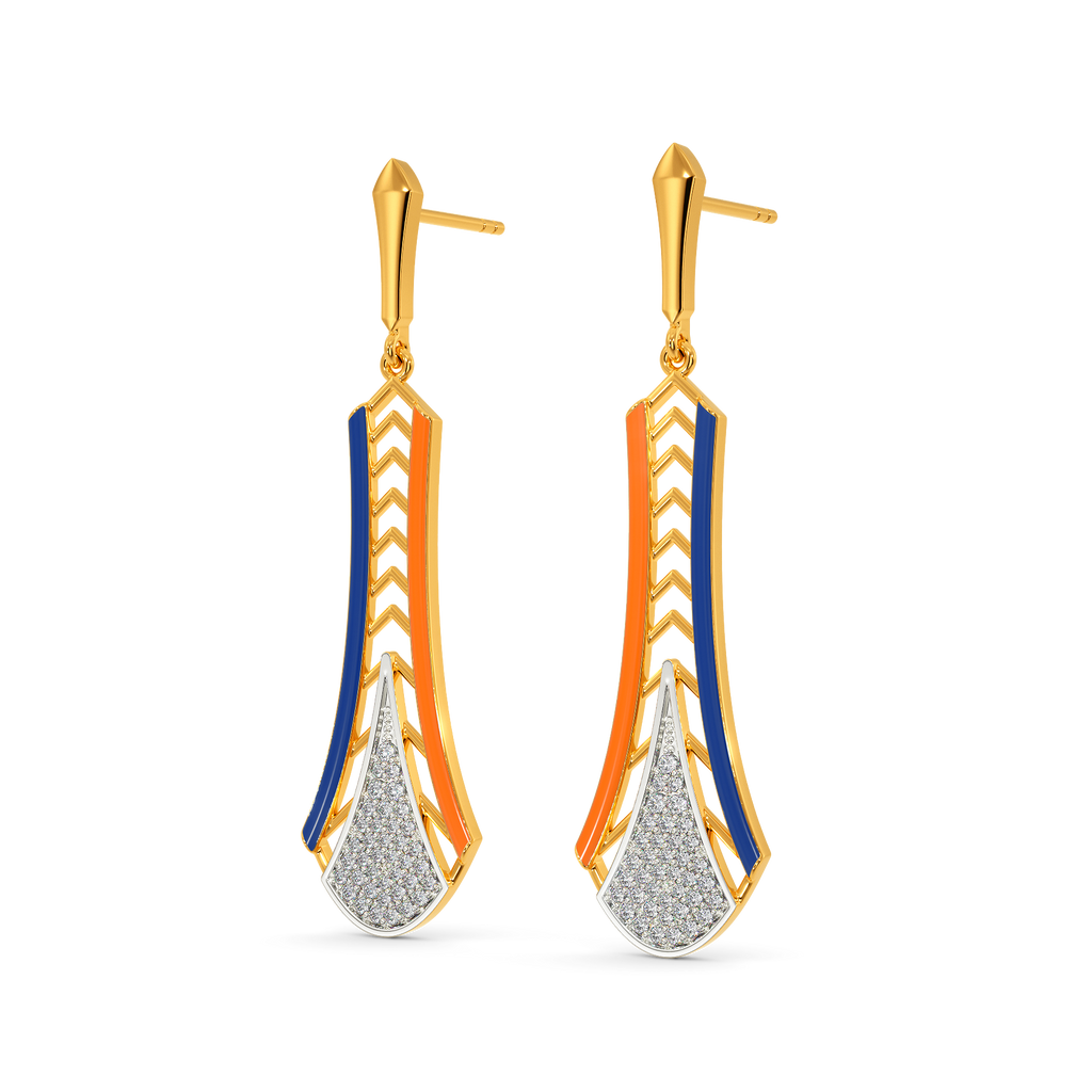 Orangish Diamond Earrings