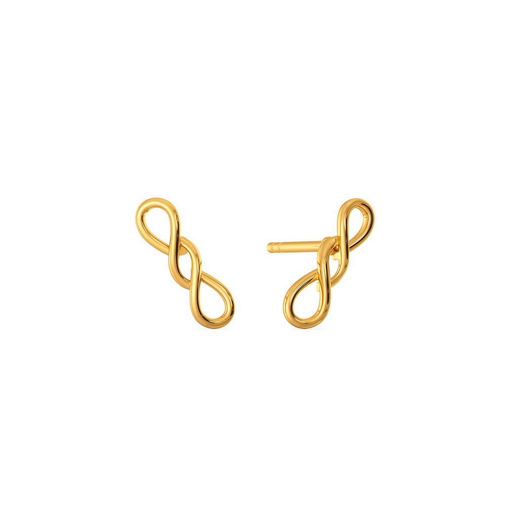 Infinite Loop Gold Earrings