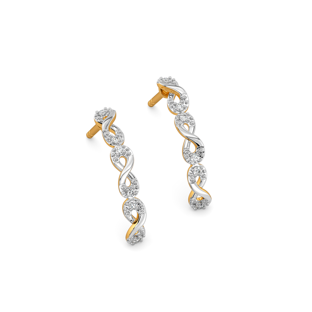 Loops That Wander Diamond Earrings