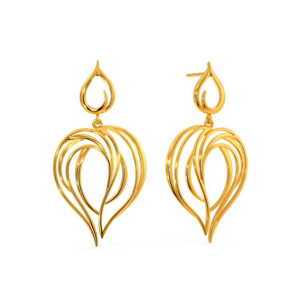 Heart O Bloom Gold Earrings
