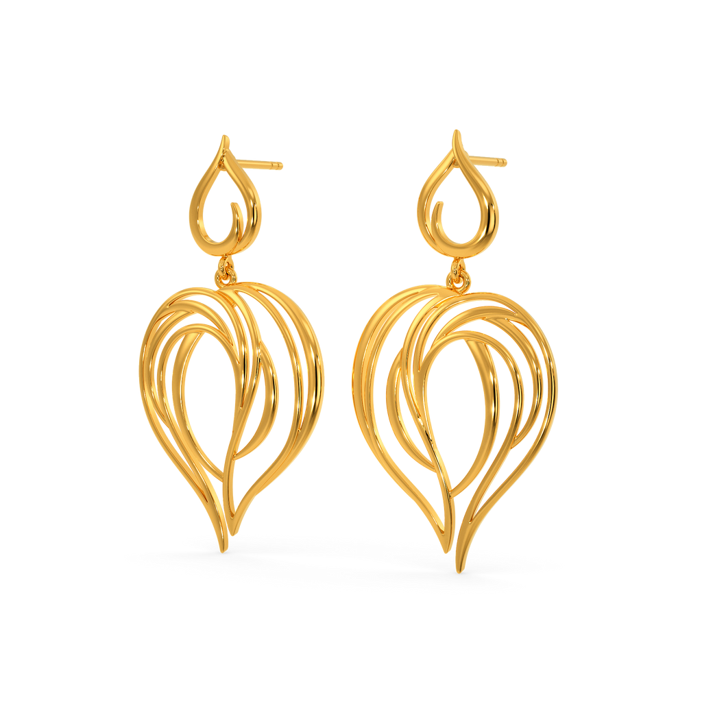 Heart O Bloom Gold Earrings