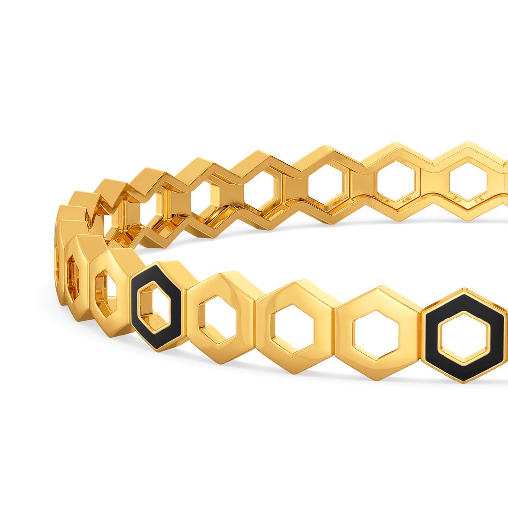 Edgy Spunk Gold Bangles