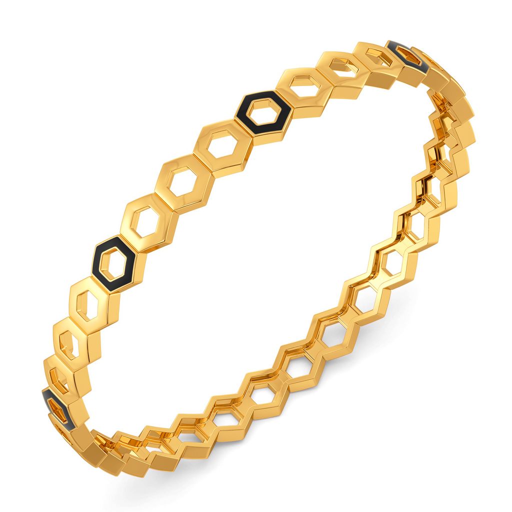 Edgy Spunk Gold Bangles