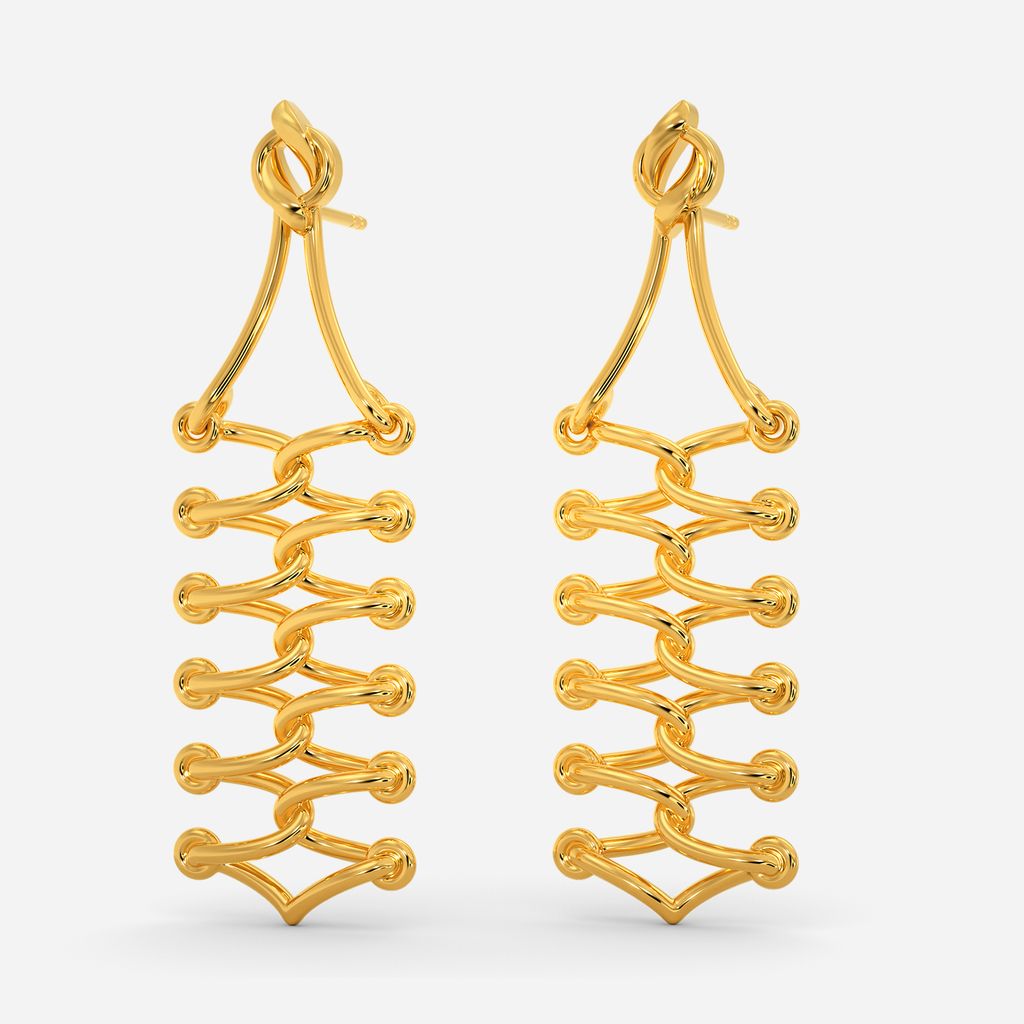 Two Loop Knot Gold Earrings