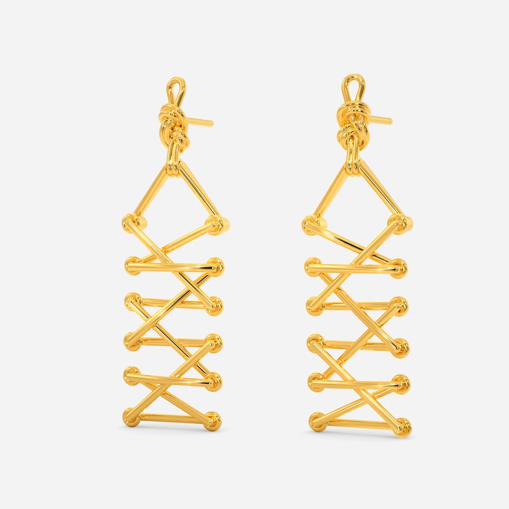 Double Back Lace Gold Earrings