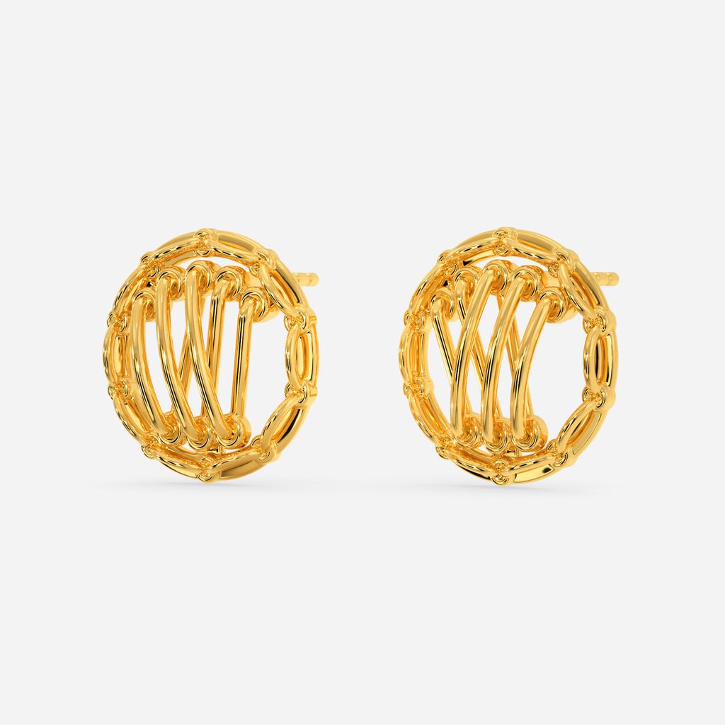 Lattice Lace Gold Earrings