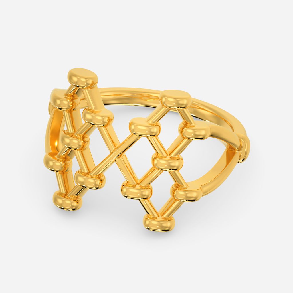 Checkered Board Lace Gold Rings alternate view 2