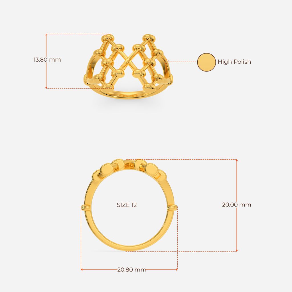 Checkered Board Lace Gold Rings image