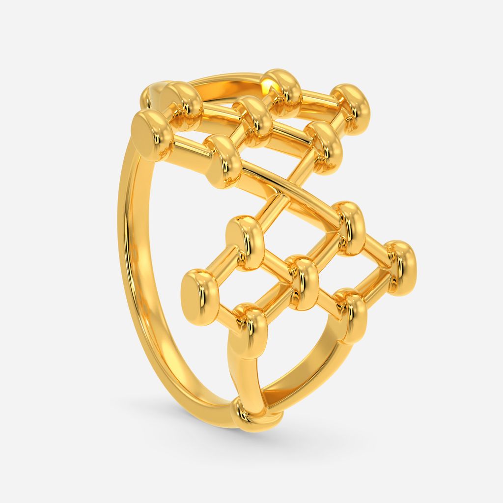 Checkered Board Lace Gold Rings image