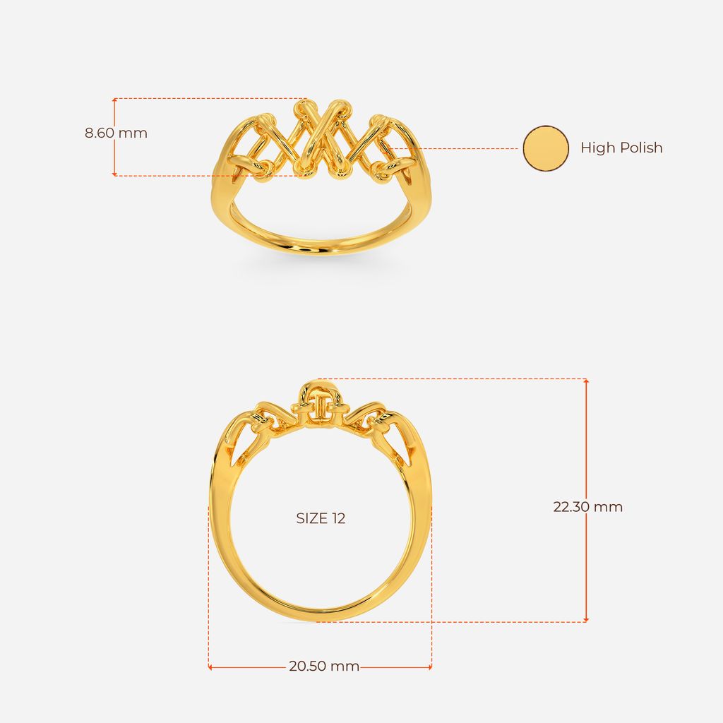Cross Lock Lace Gold Rings image
