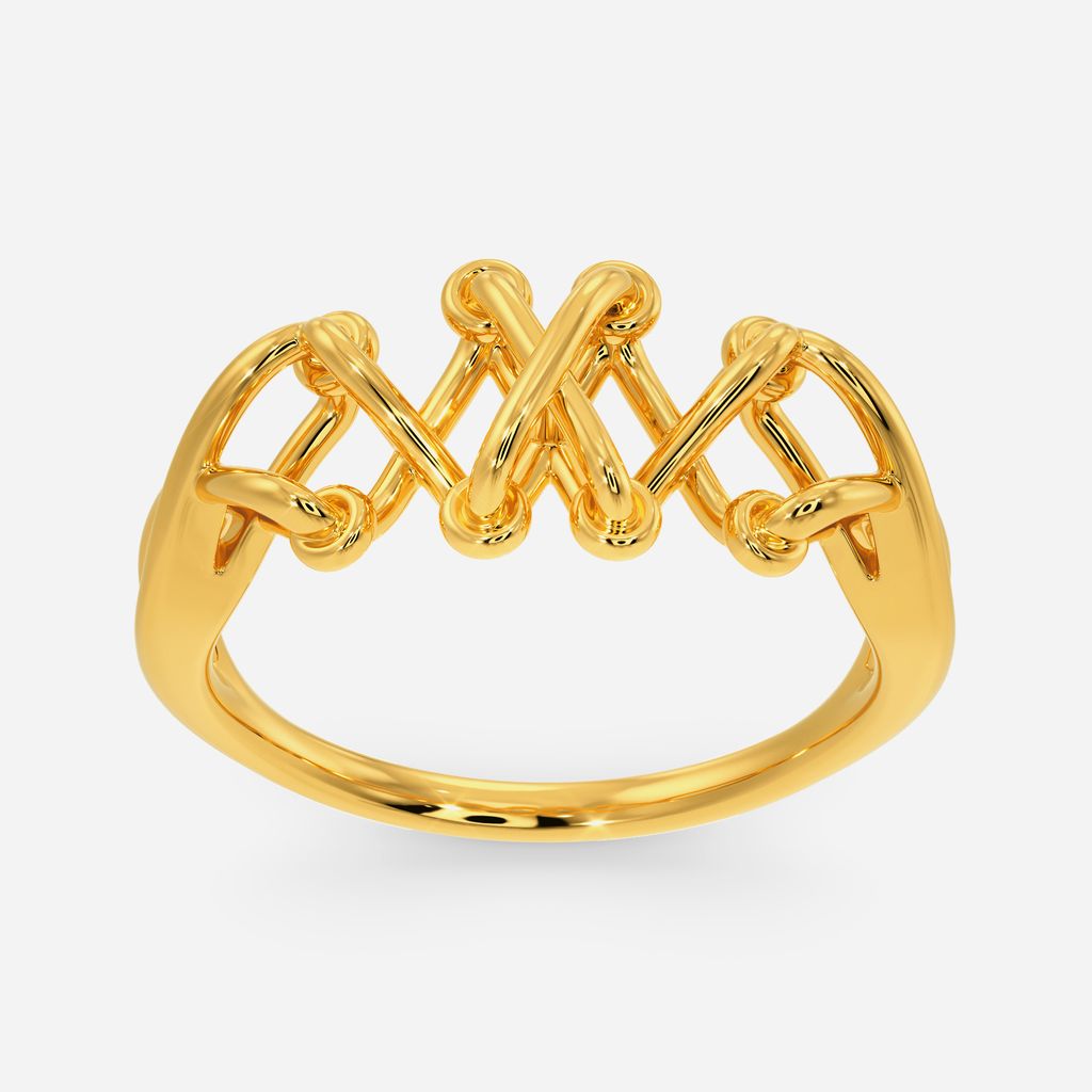 Cross Lock Lace Gold Rings alternate view 3