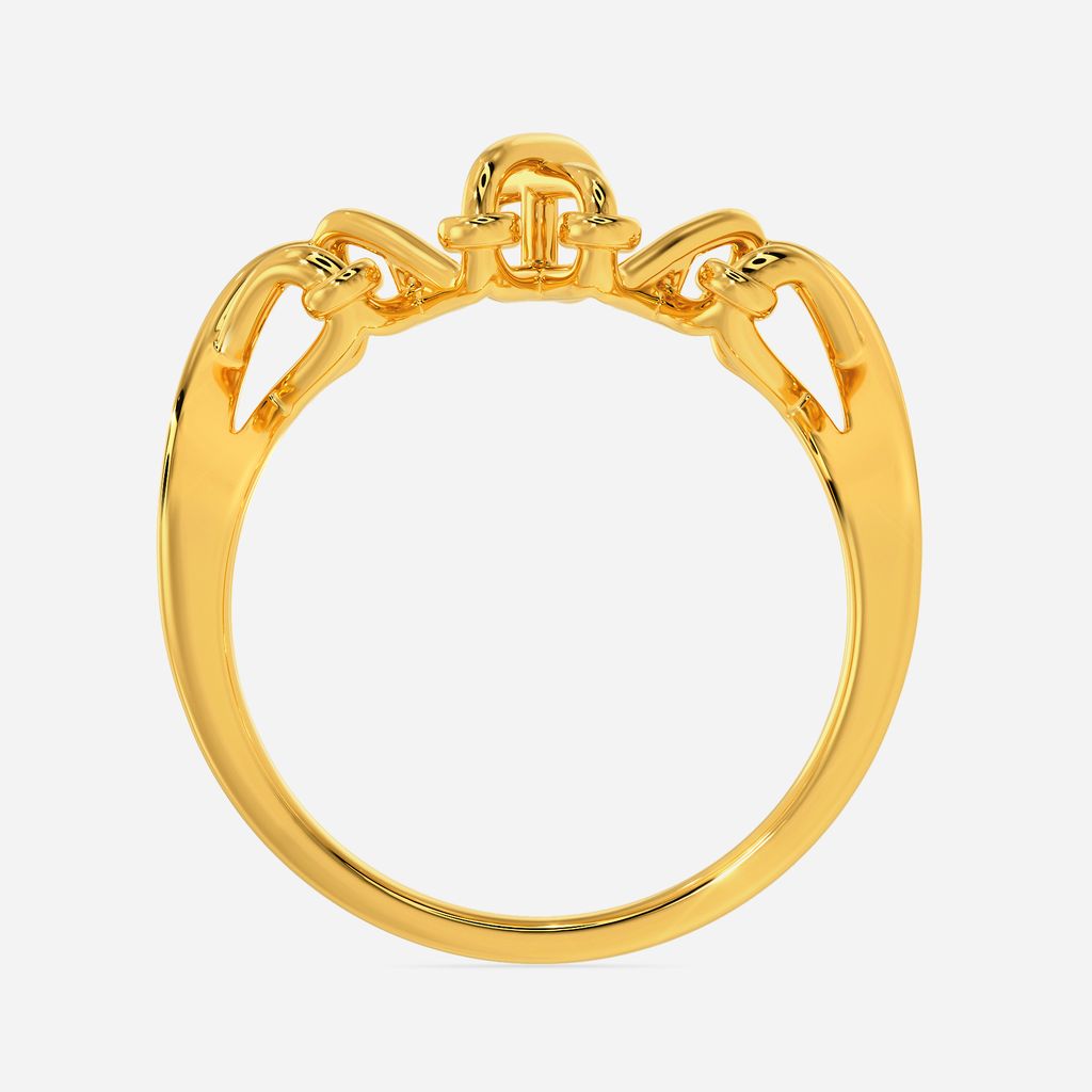 Cross Lock Lace Gold Rings image