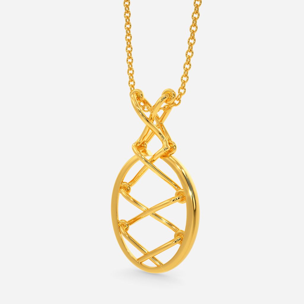 Cross Lock Lace Gold Pendants