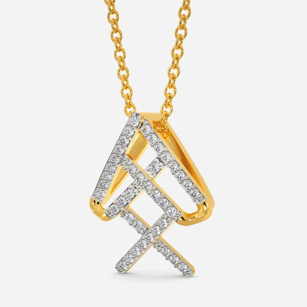 Zippered Lace Diamond Pendants