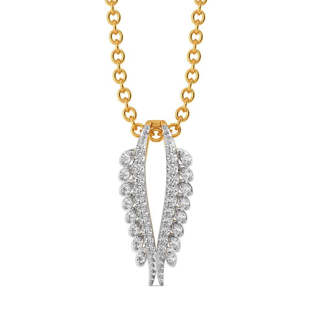 Gilded Plume Diamond Pendants