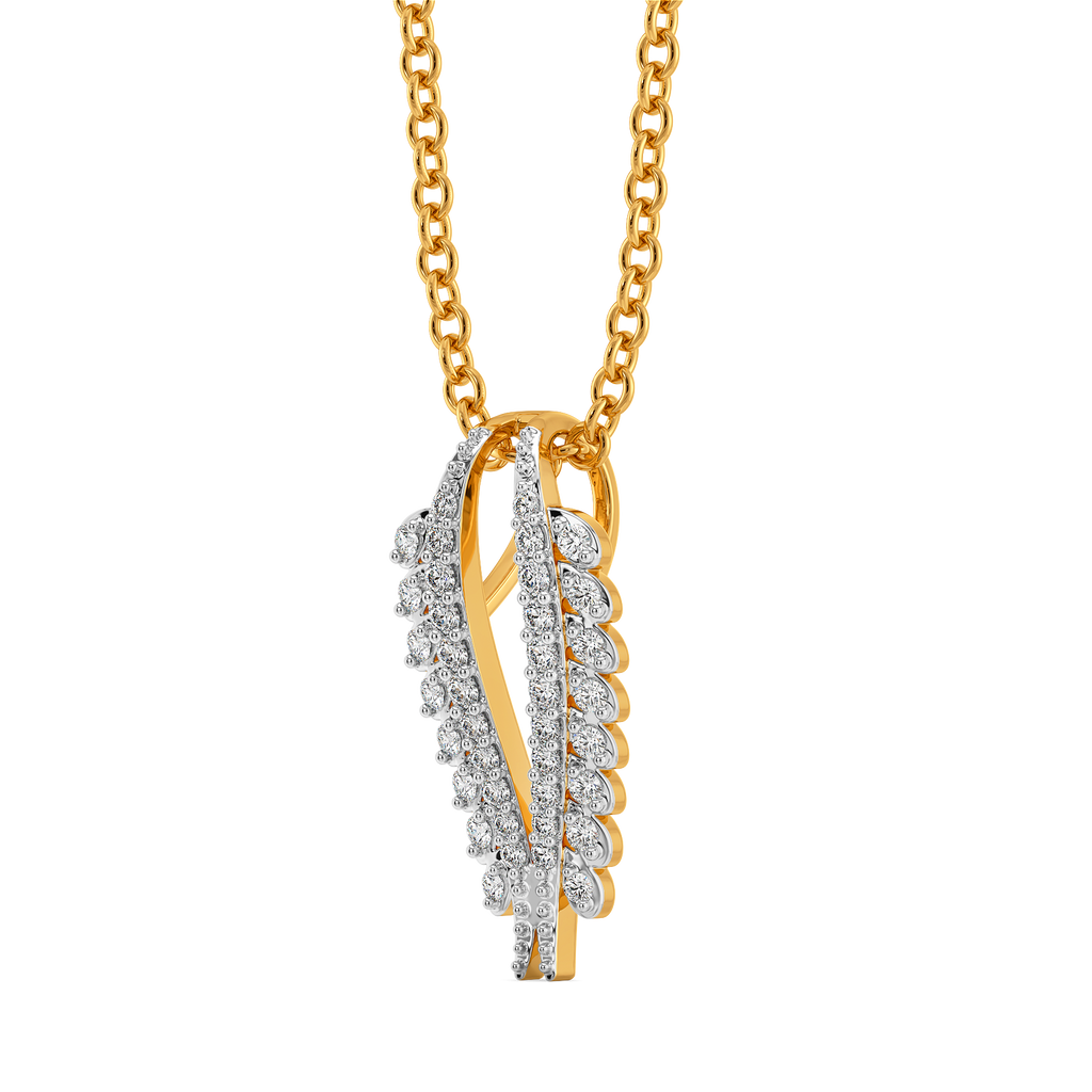 Gilded Plume Diamond Pendants