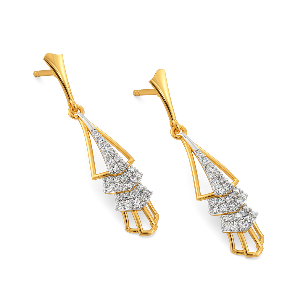 Layered Trail Diamond Earrings