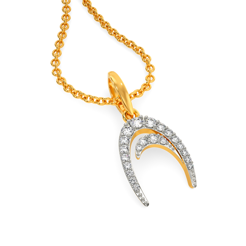 Feathered Simplicity Diamond Pendants