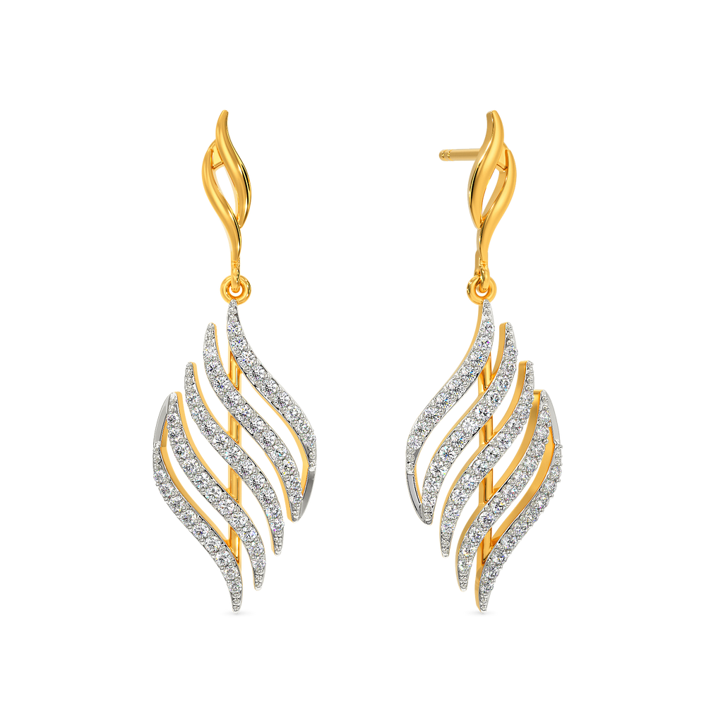 Marabou Feathers Diamond Earrings