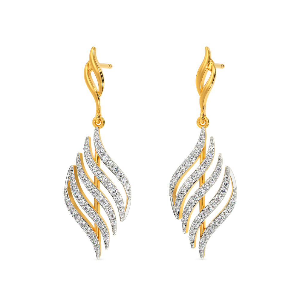 Marabou Feathers Diamond Earrings
