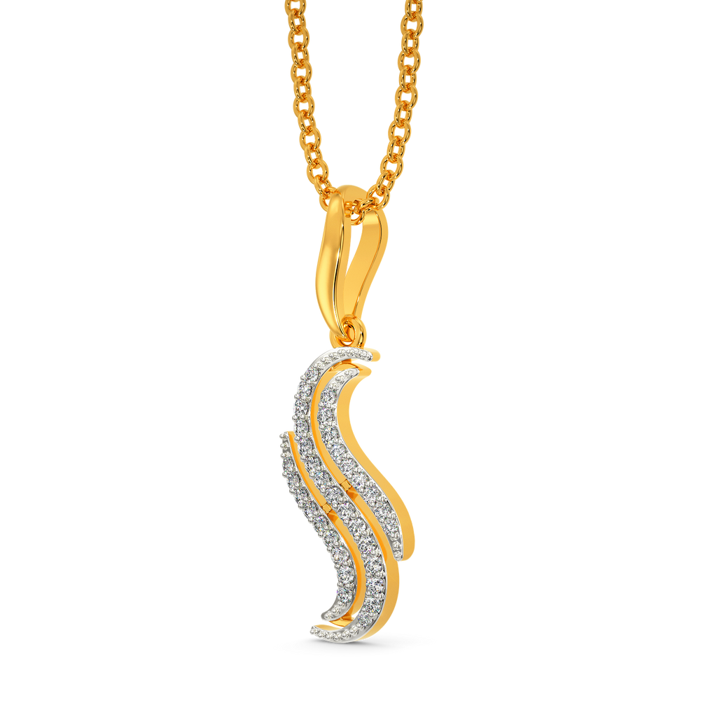 Flam Feathers Diamond Pendants