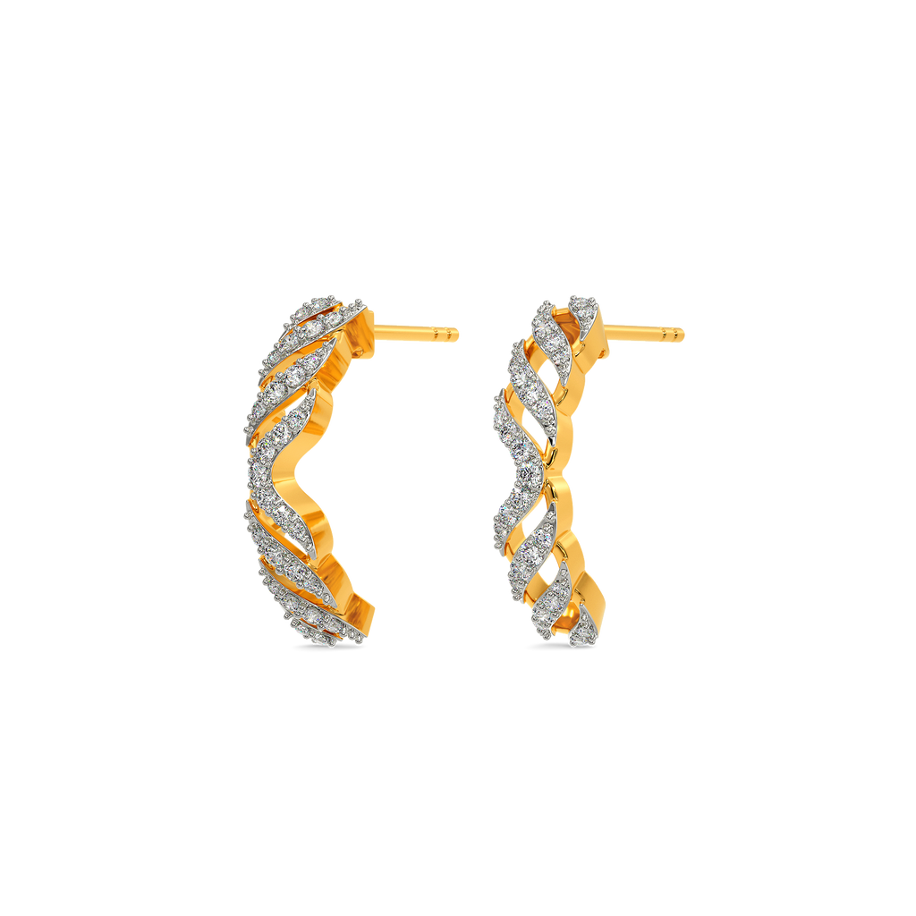 Feather Extravagance Diamond Earrings