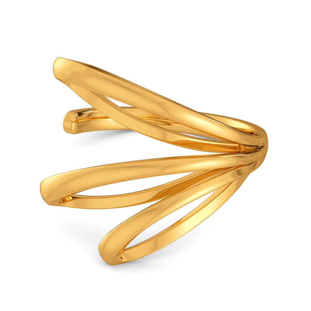 Eccentric Edge Gold Rings alternate view 3