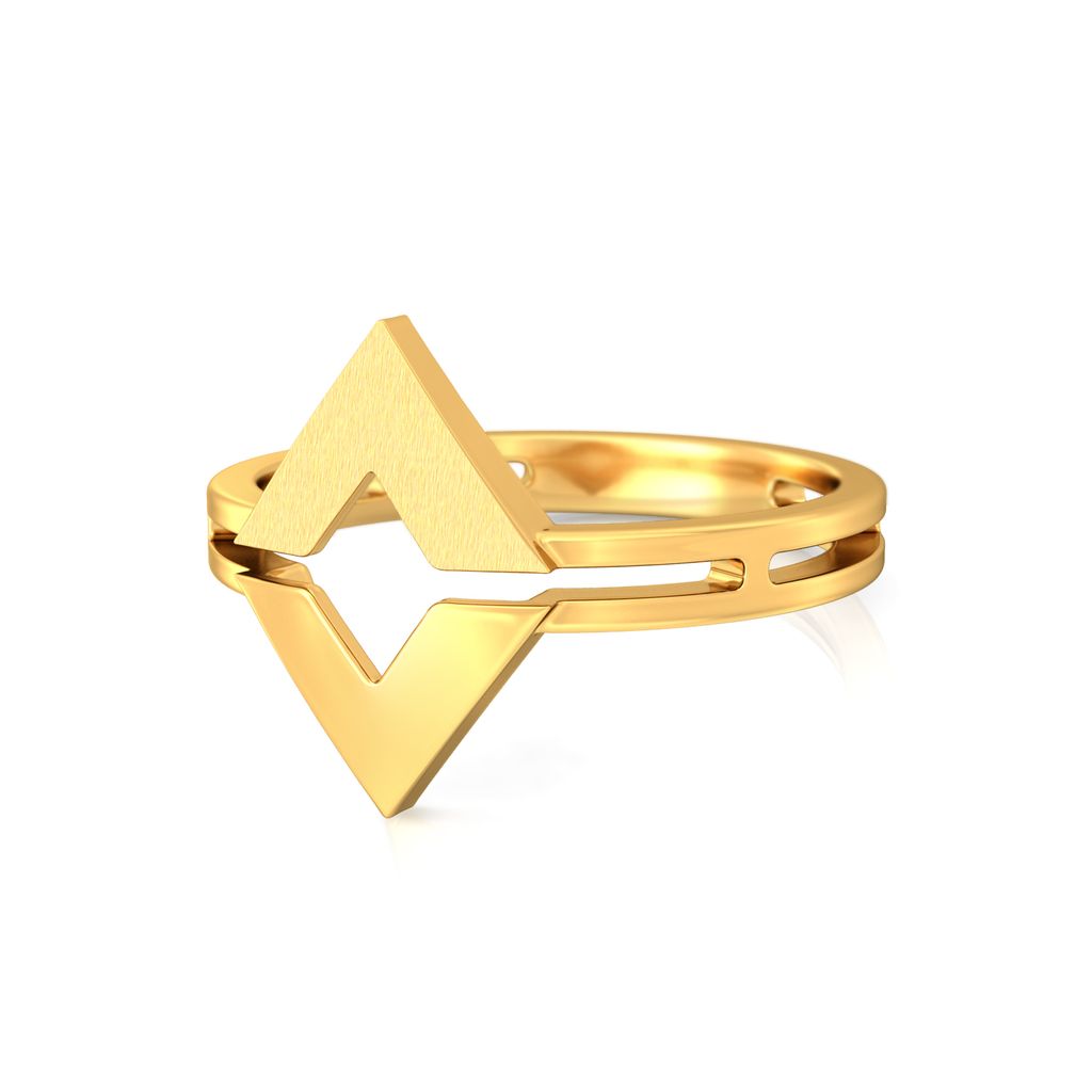 Triangular Tales Gold Rings image