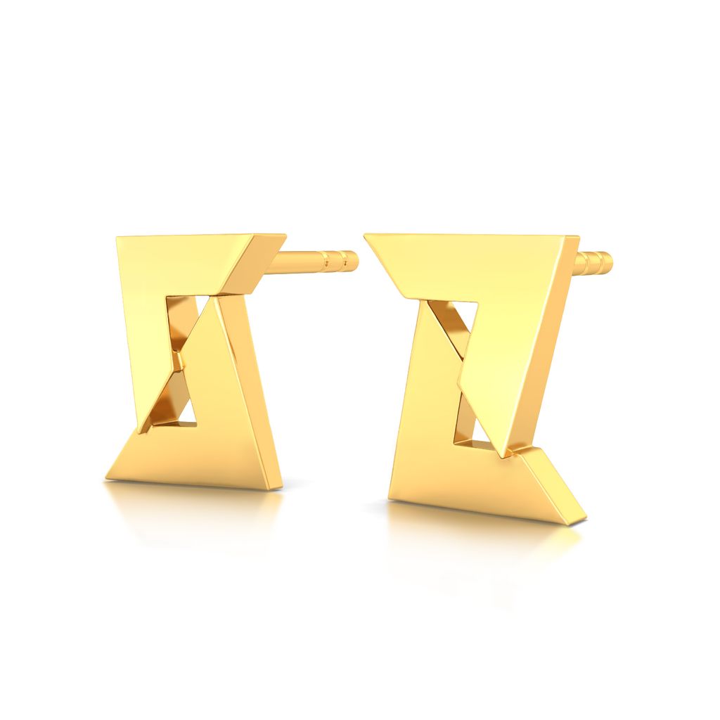 Love Triangle Gold Earrings