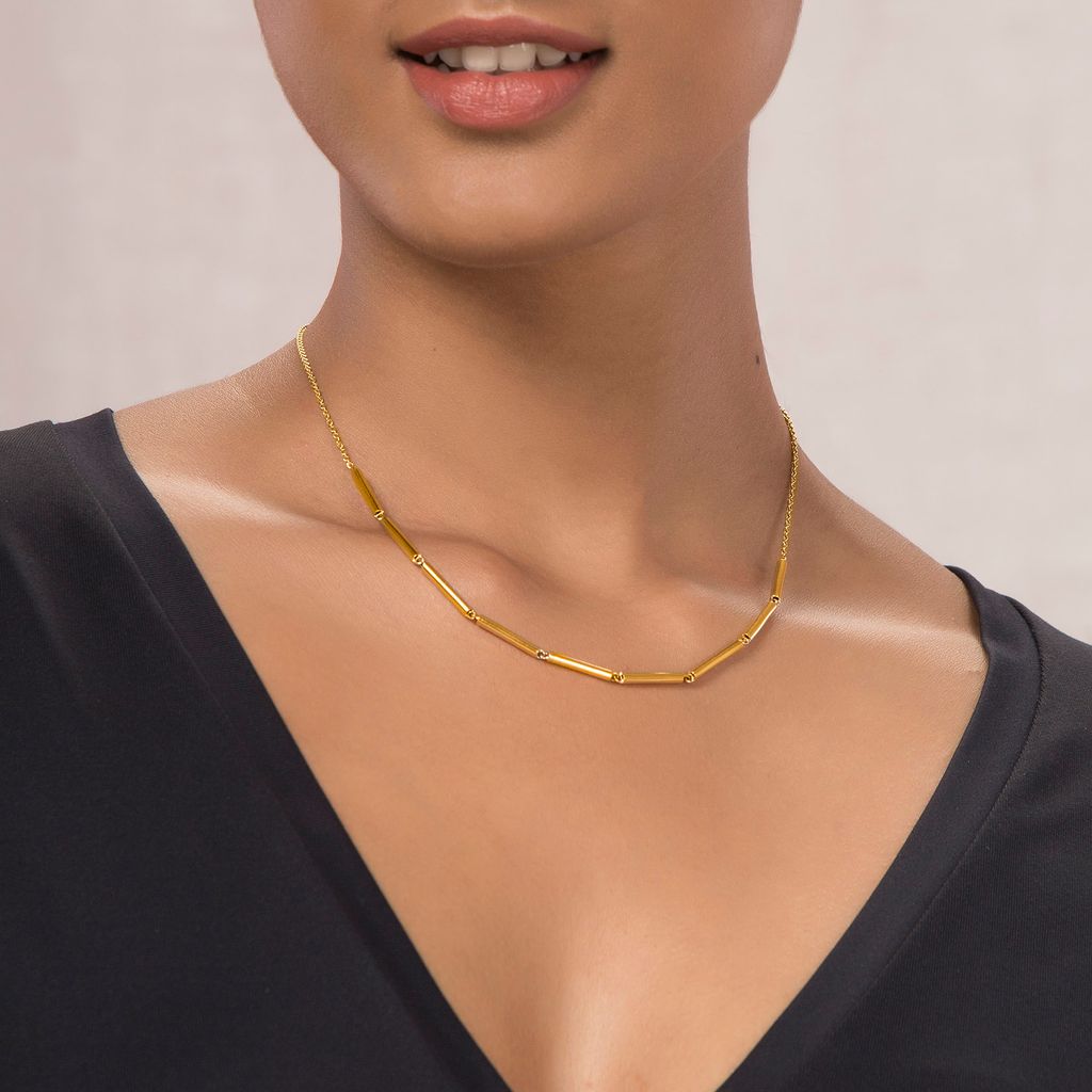 Tube Play Gold Necklaces