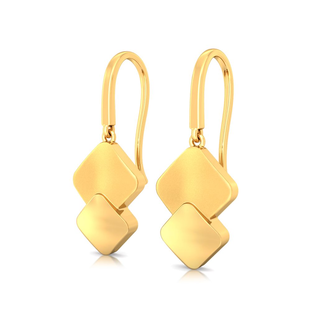 Matt Drop Gold Earrings