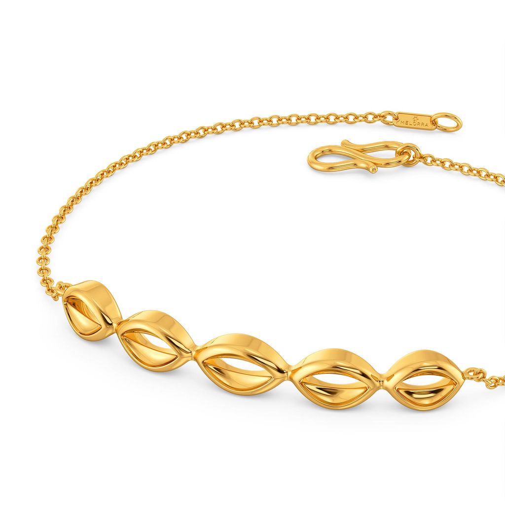 Cryptical Elliptical Gold Bracelets