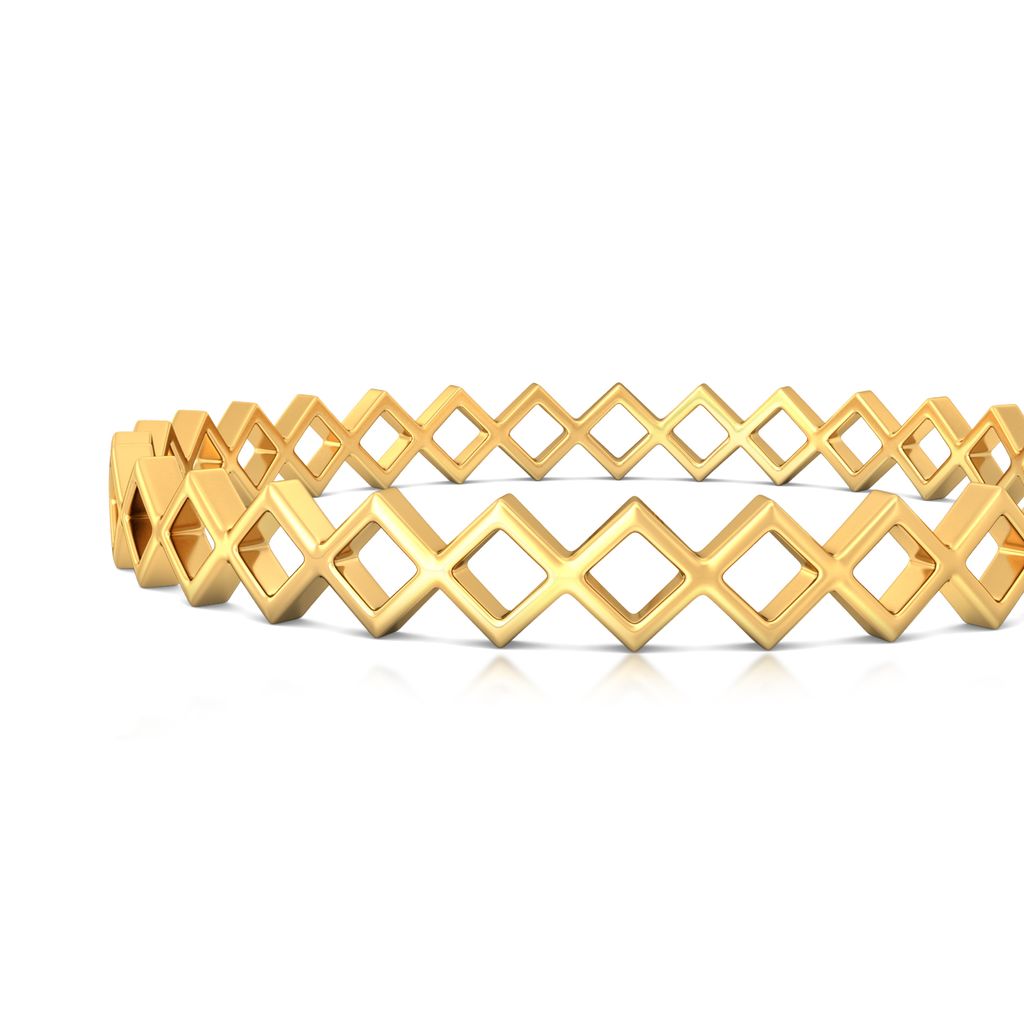 Rhombus Halo Gold Bangles