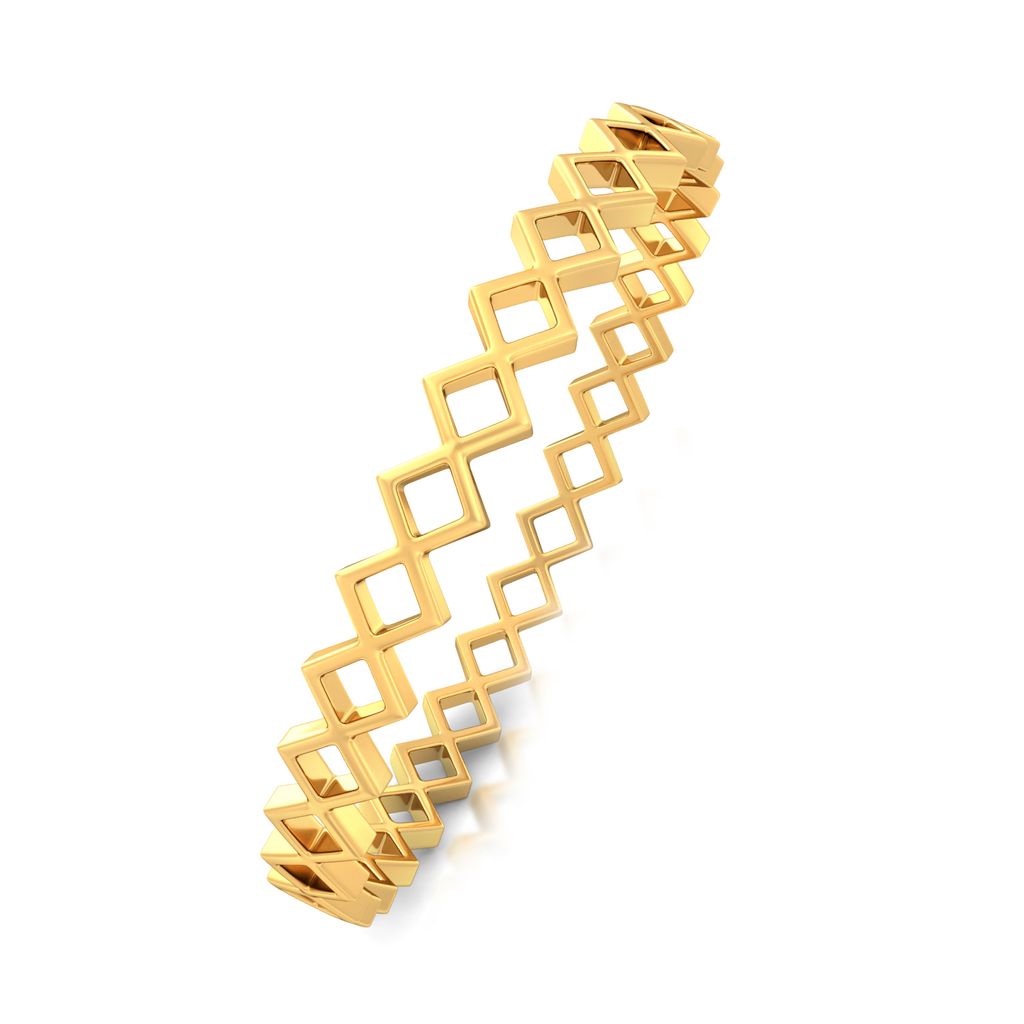 Rhombus Halo Gold Bangles