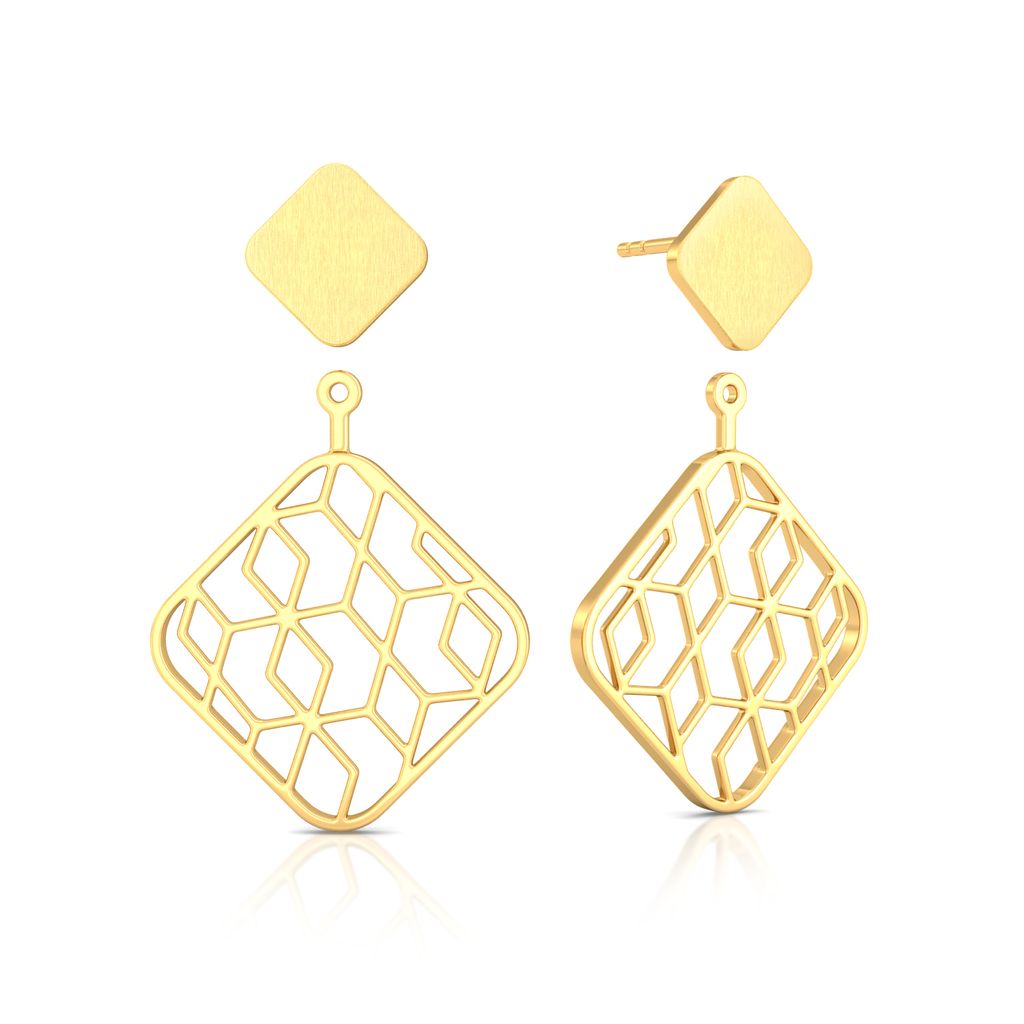 On The Square Gold Earrings