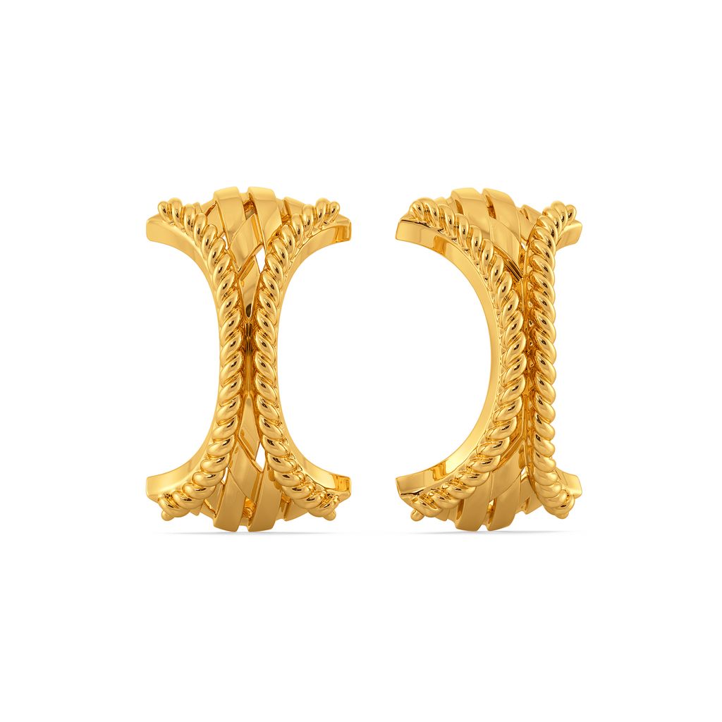 Spin A Weave Gold Earrings