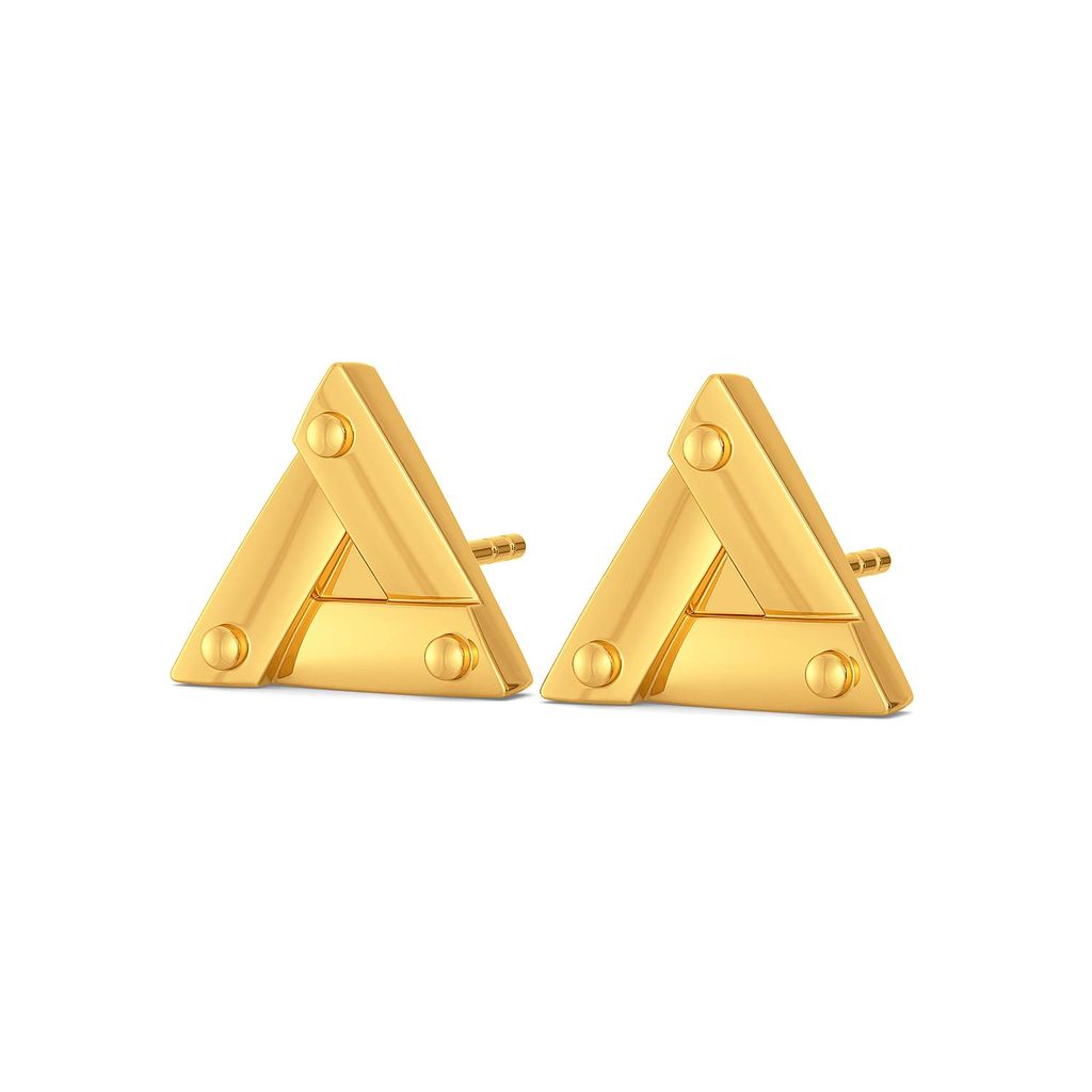 Trek Check Gold Earrings