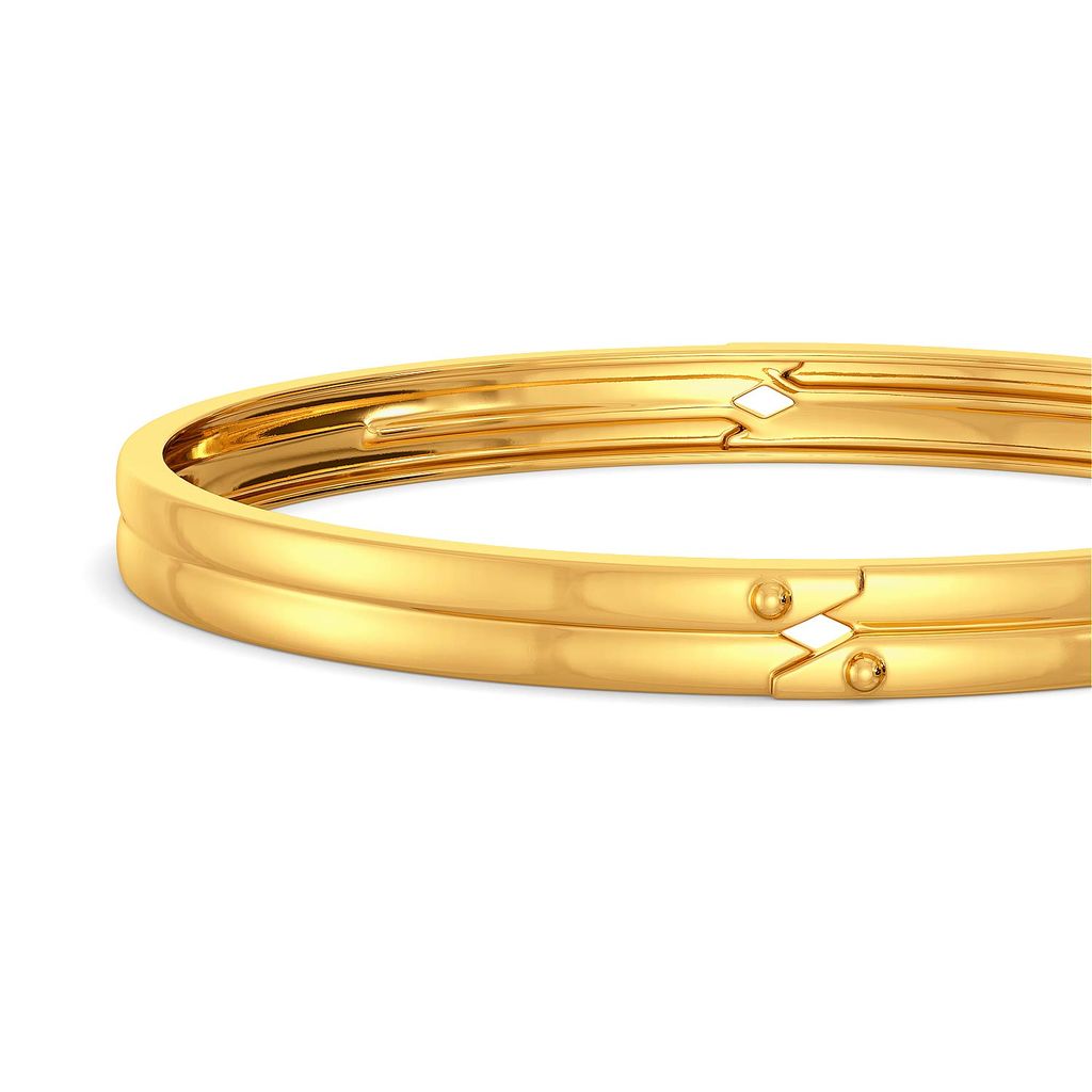 Double Rubble Gold Bangles
