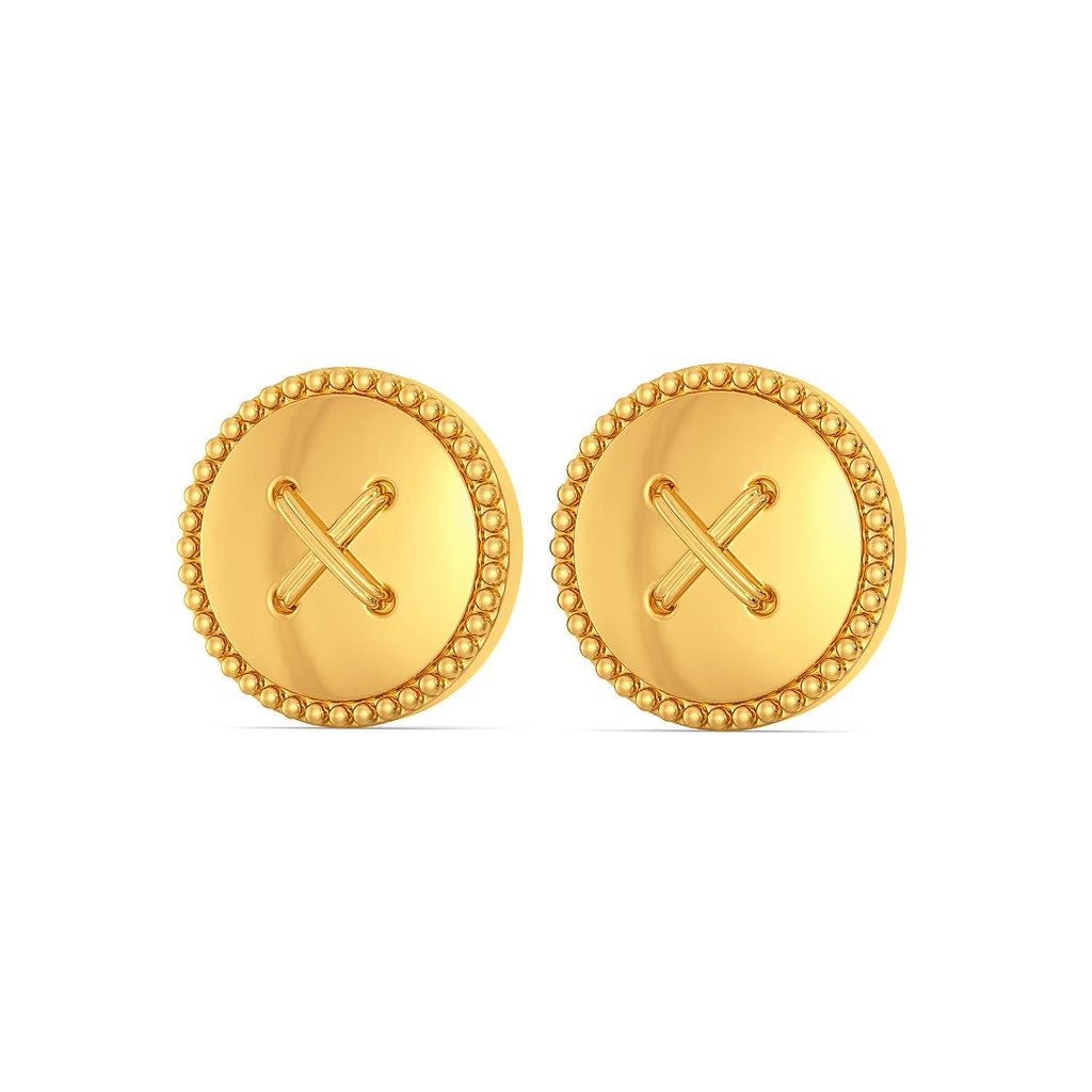Button Binge Gold Earrings