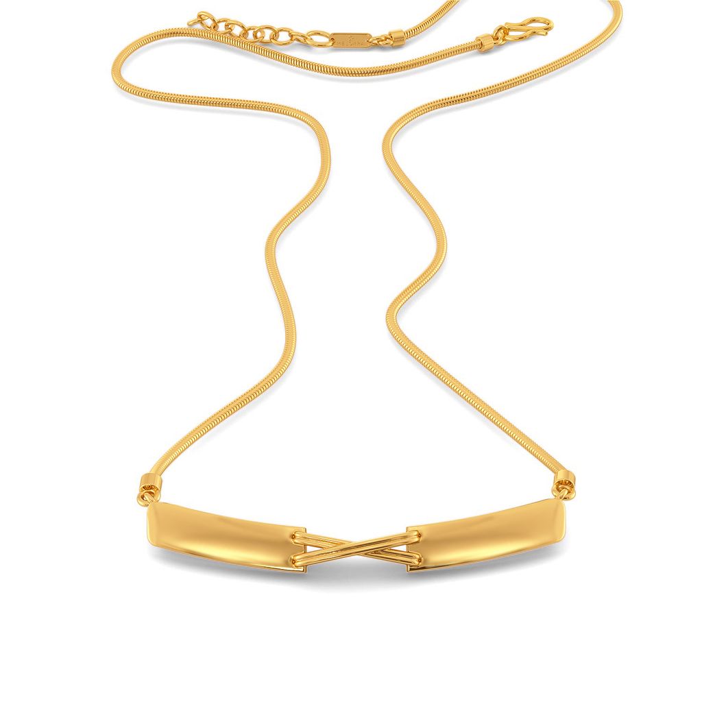 The Cross Bows Gold Necklaces