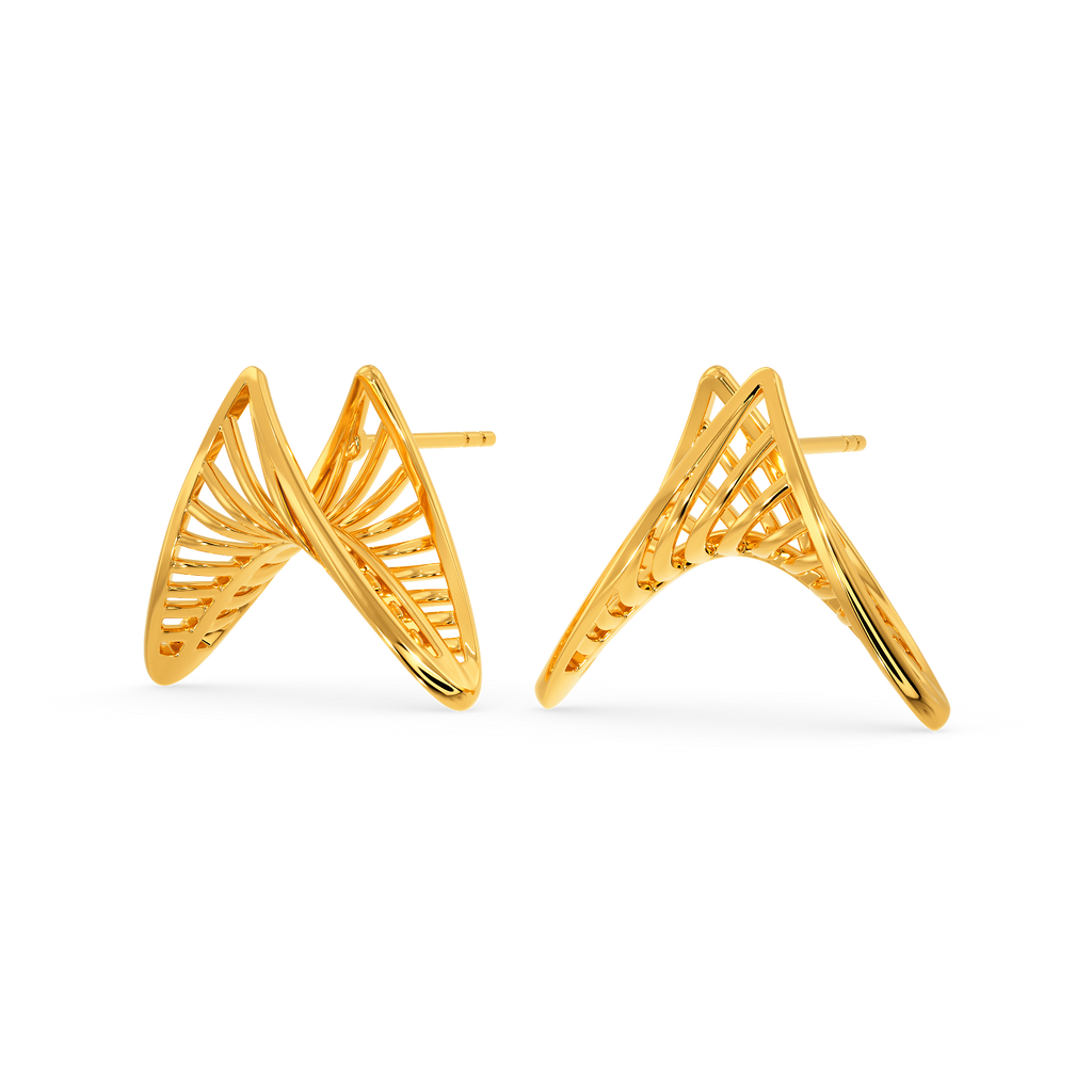 Molded Motion Gold Earrings