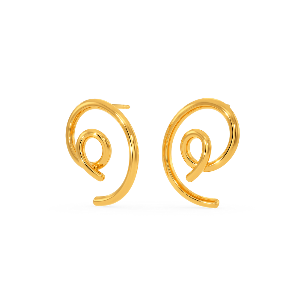 In A Spiral Gold Earrings