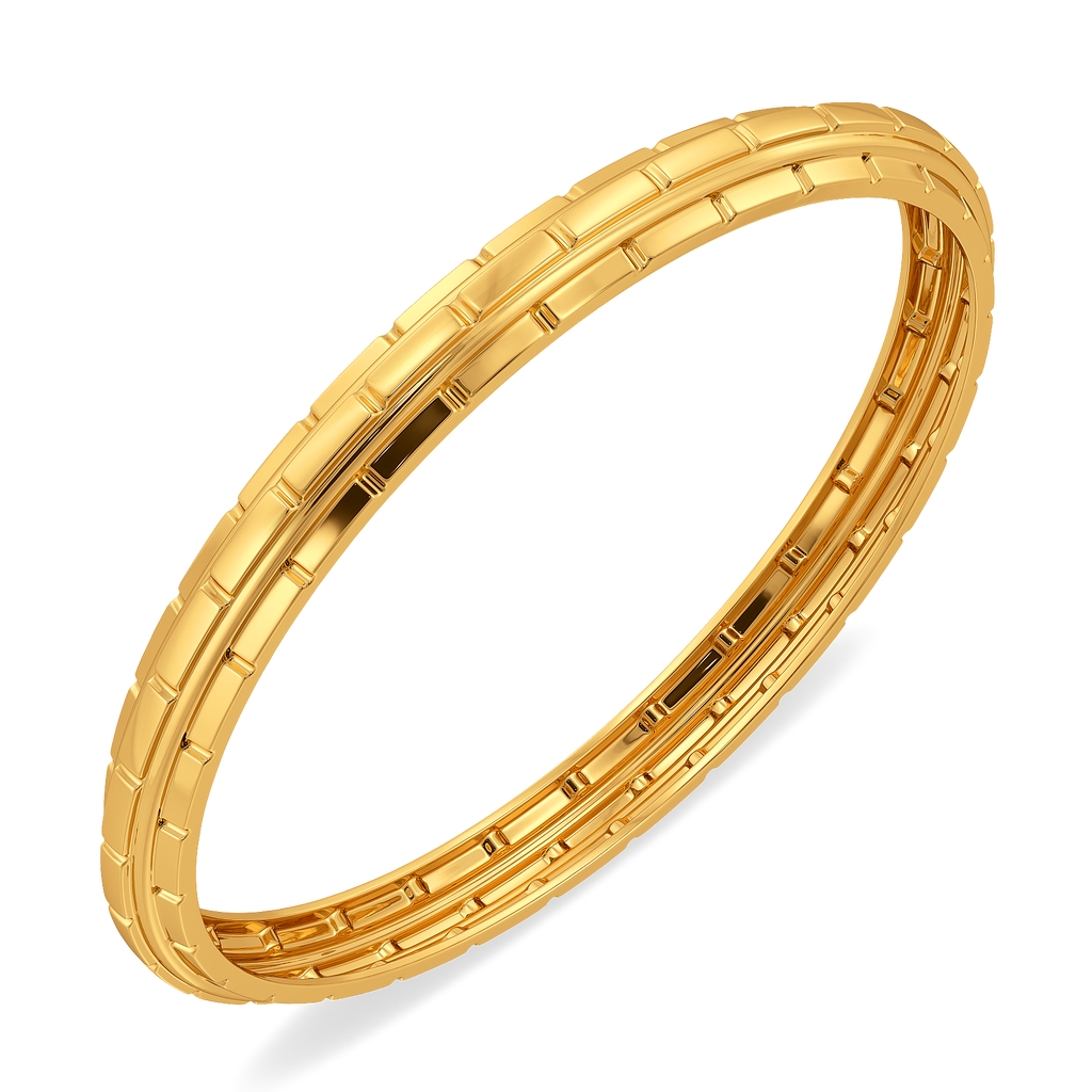 Subtle Statement Gold Bangles For Men