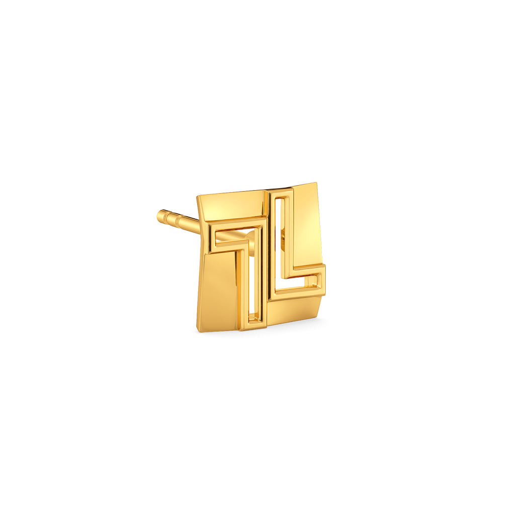 Signature Move Gold Earrings For Men