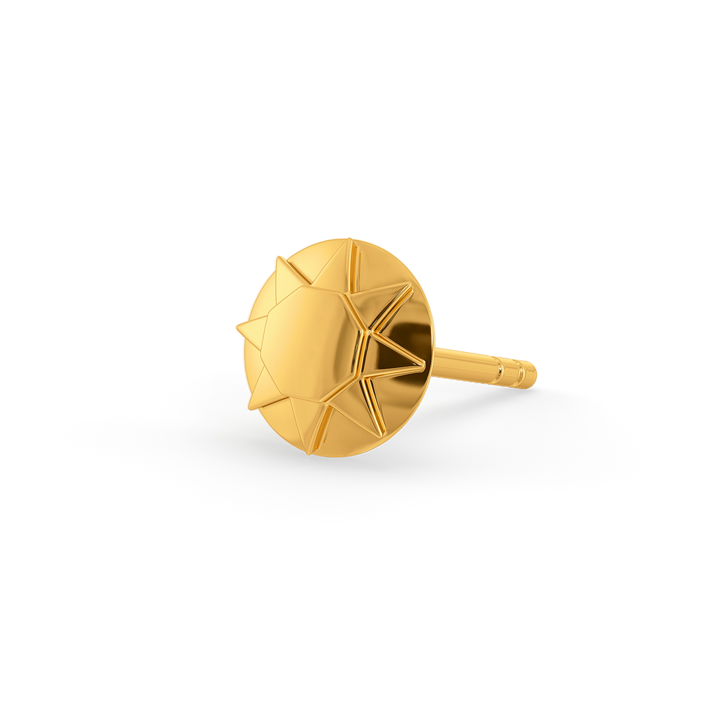Power Pause Gold Earrings For Men