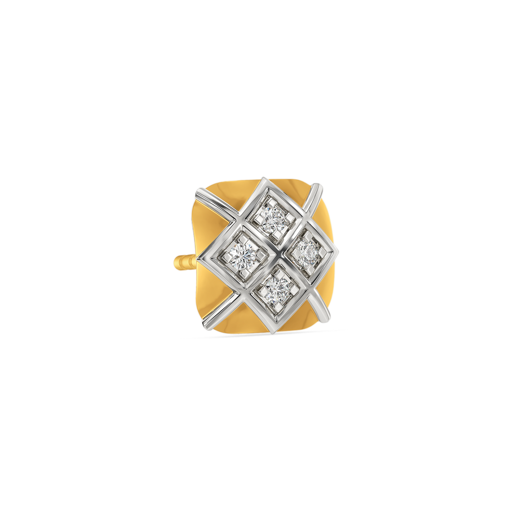 Raw and Refined Diamond Earrings For Men