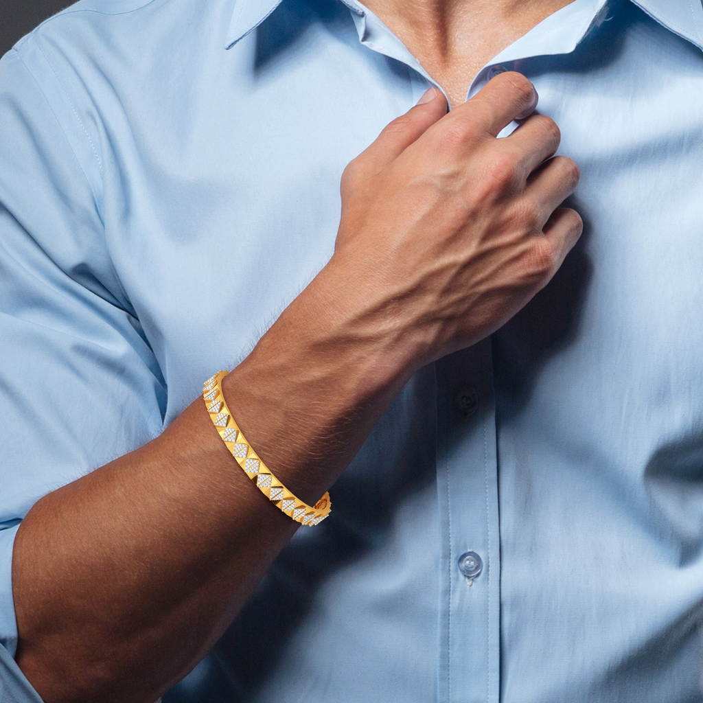 Polished Move Diamond Bangles For Men