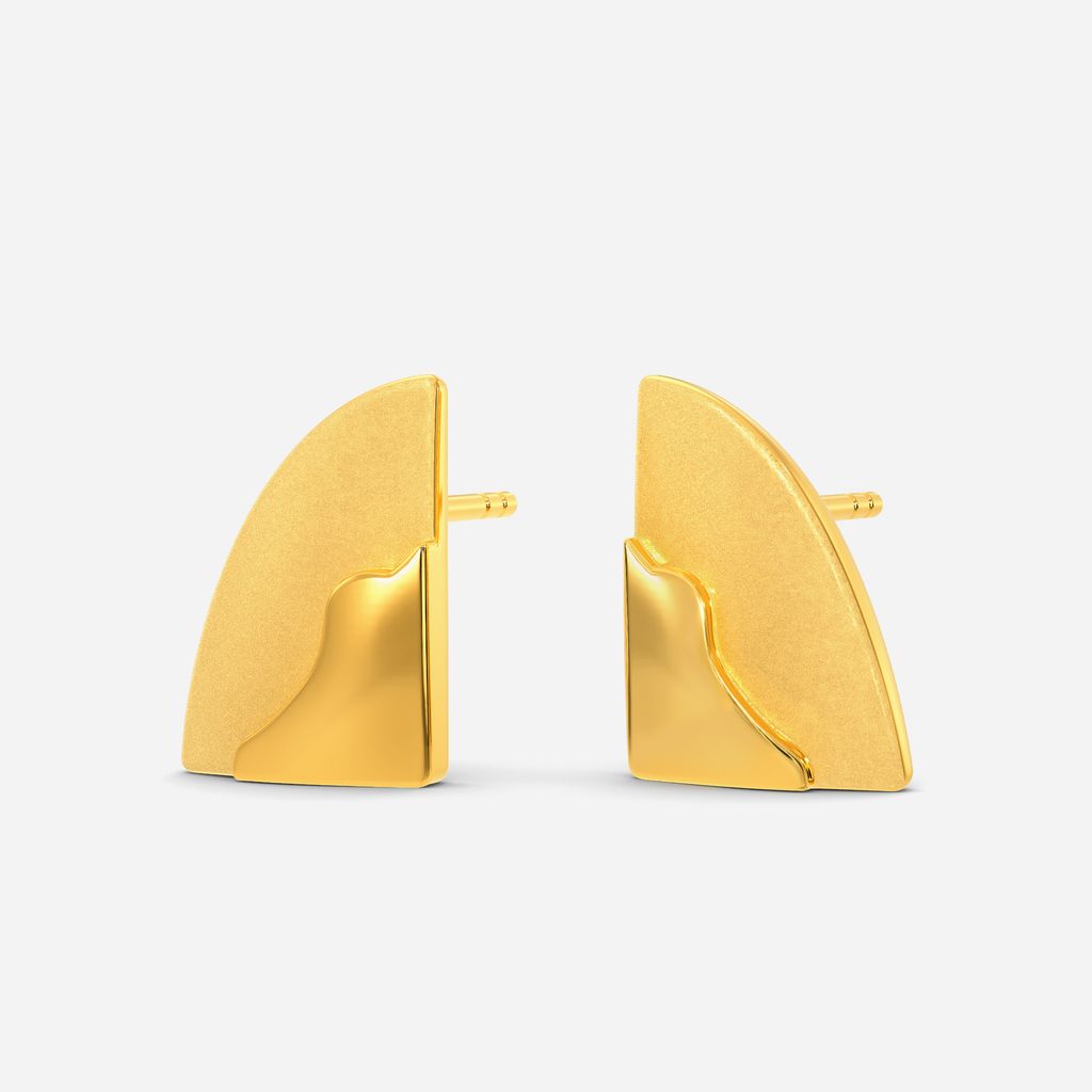 Rugged Cuts Gold Earrings